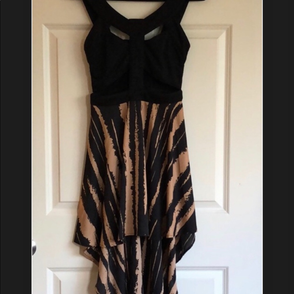 Reverse high low cutout dress